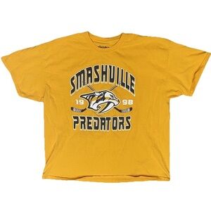 Stitches Nashville Predators NHL Smashville 1998 Yellow T-Shirt Men’s 2XL